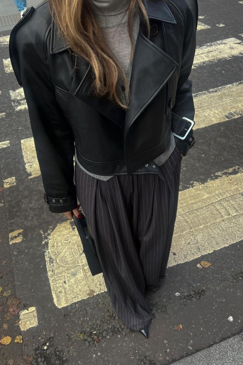 Chic Stripe High Waist Wide Leg Pants