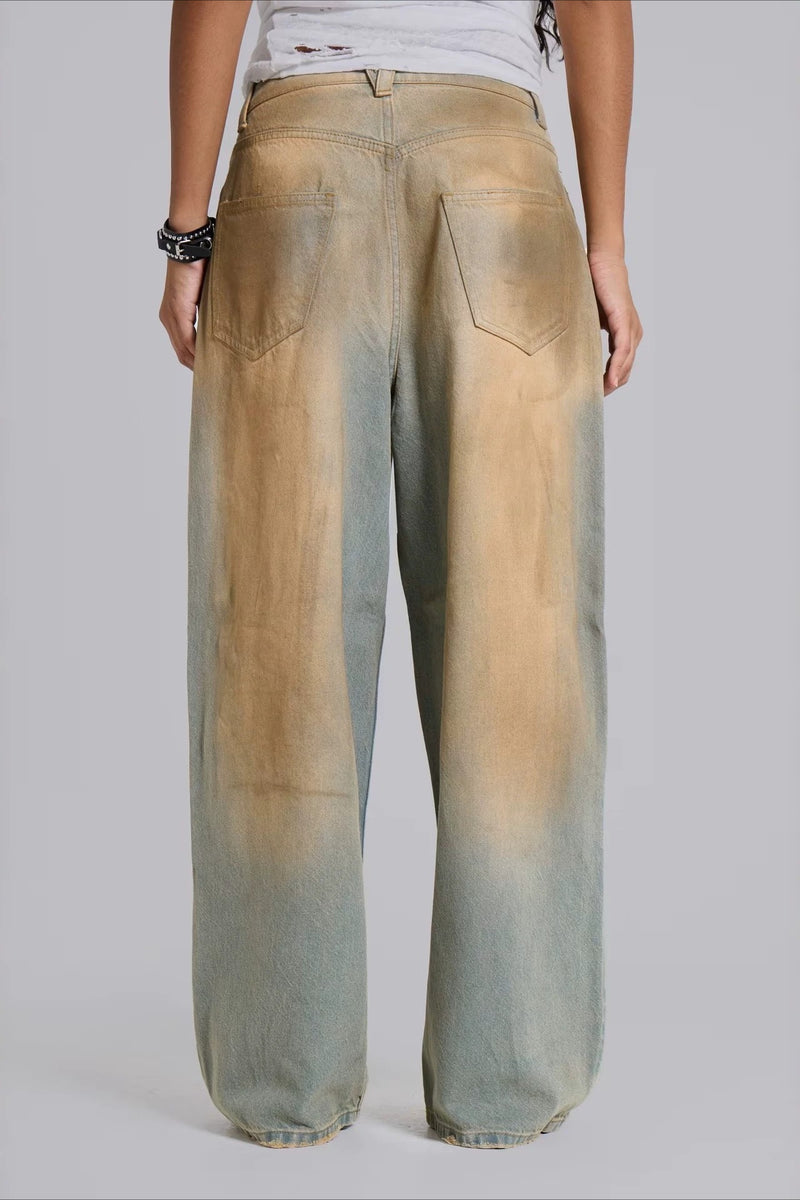 Chic Y2K Streetwear Washed Letter Print Jeans