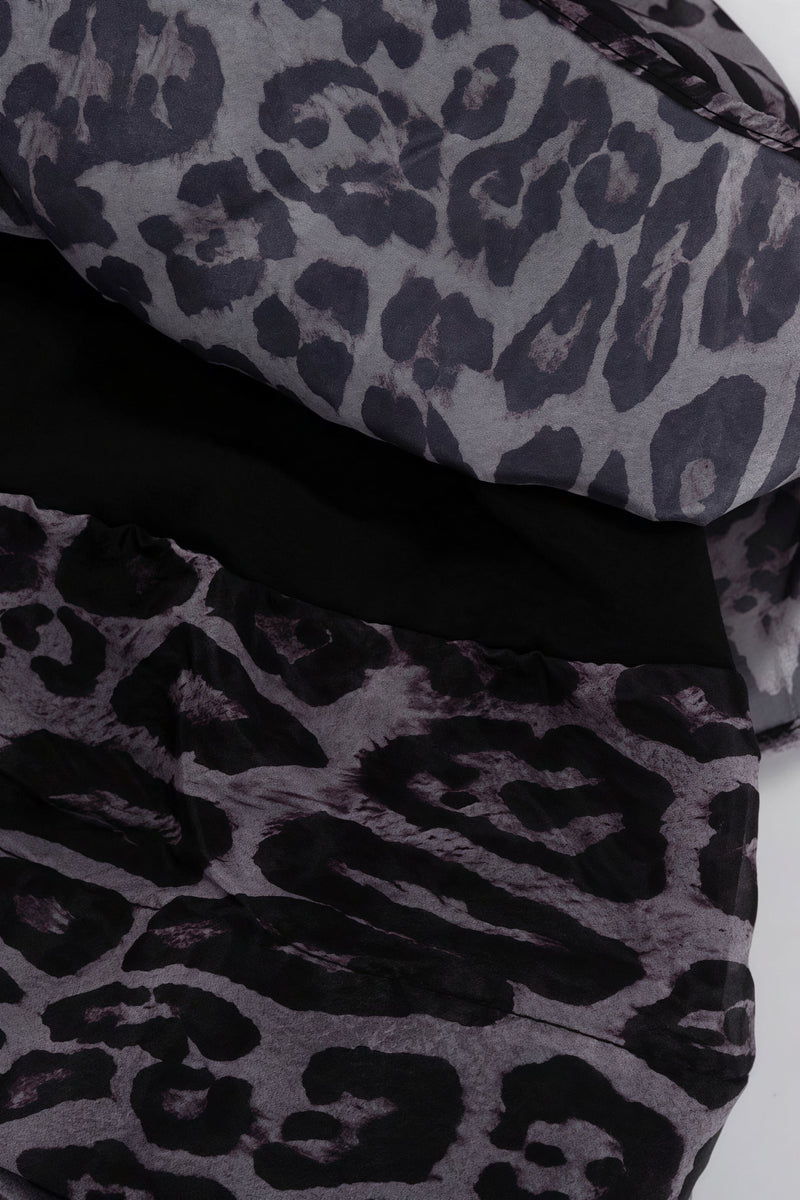Chiffon Leopard Print Long Sleeve Mini Dress