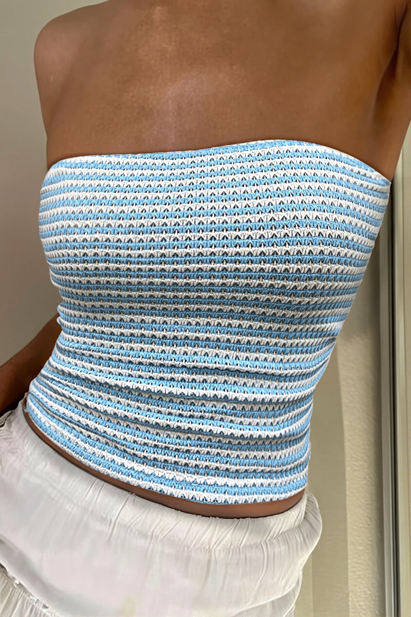 Colorblock Striped Off Shoulder Blouse