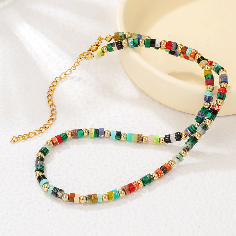 Colorful Natural Gem Beaded NeckLace