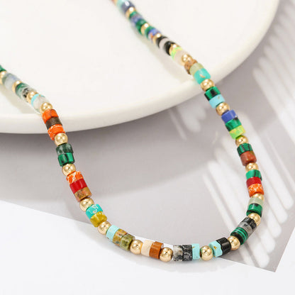 Colorful Natural Gem Beaded NeckLace