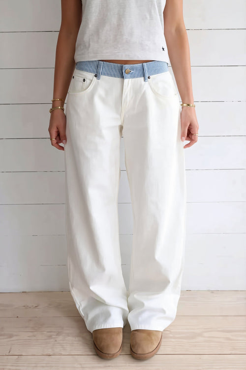Contrast Tape Straight Leg Pants