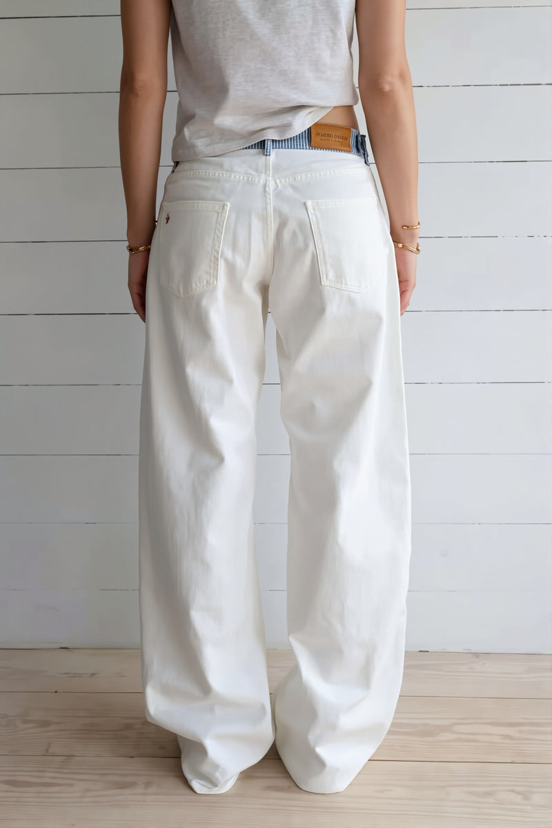 Contrast Tape Straight Leg Pants