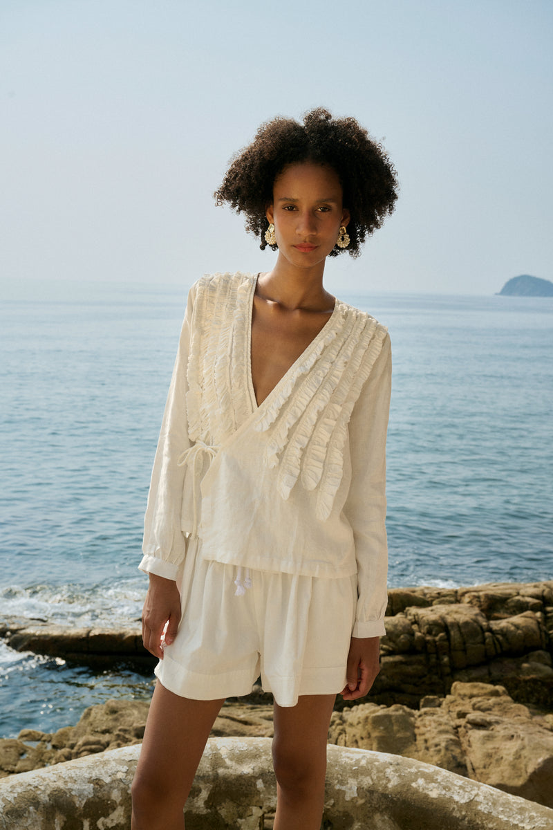 Cotton-linen long sleeve set