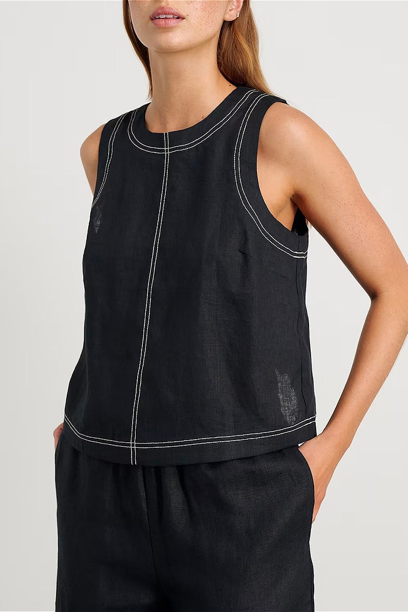 Cotton Linen Vest Two Piece Set
