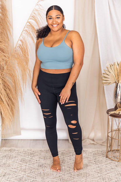 Counting The Hours Black Cutout Leggings