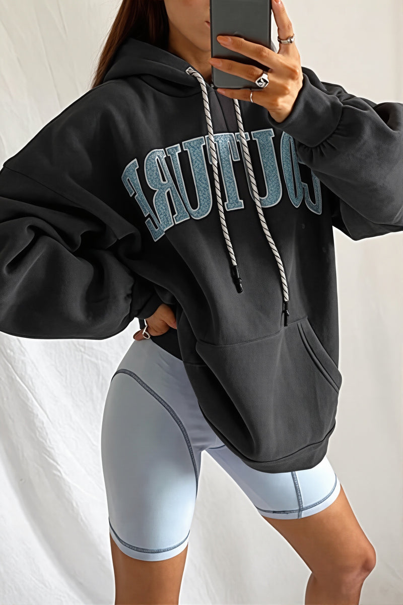 Couture Letter Oversized Hoodie