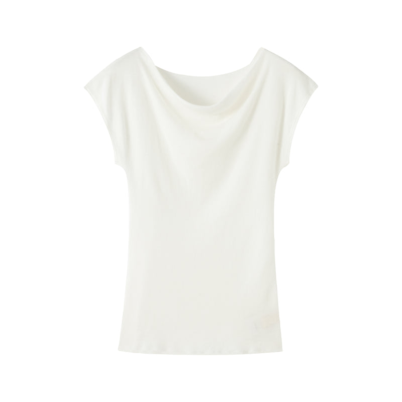 Cowl neck wool top