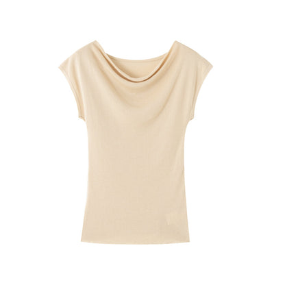 Cowl neck wool top