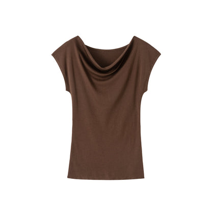 Cowl neck wool top