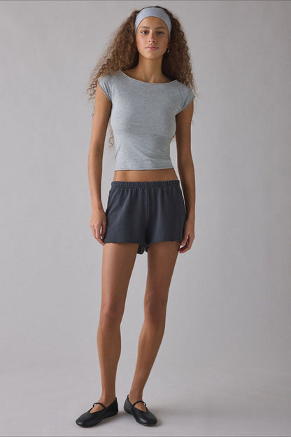 Cropped Fitted Retro Polka Dot T‑shirt