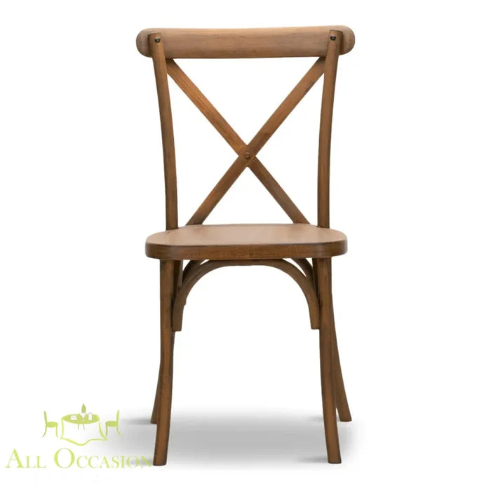 Crossback Vineyard Chairs showcasing rustic wood elegance, ideal for weddings and upscale events.