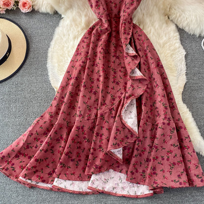 Cute A line flora short dress fashion dress S06