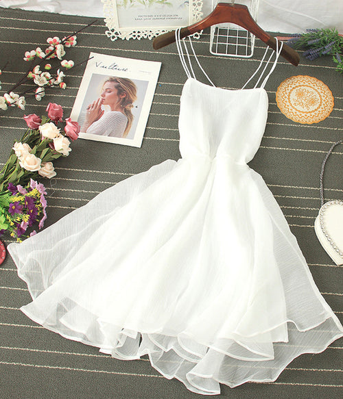Cute tulle backless short dress mini dress S05