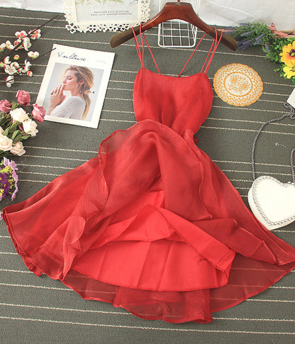 Cute tulle backless short dress mini dress S05