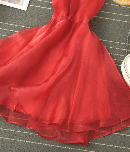 Cute tulle backless short dress mini dress S05