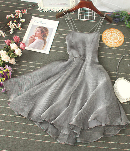 Cute tulle backless short dress mini dress S05