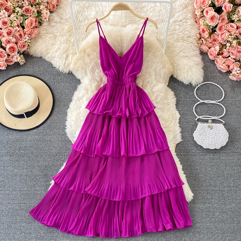 Cute v neck short A line dress fashion dress S11