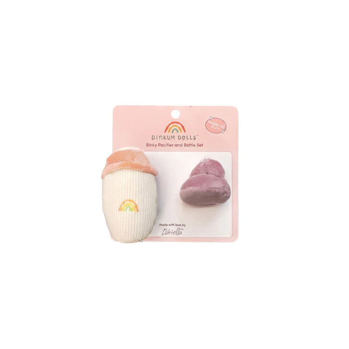 Dinkum Dolls – Binky Magnetic Bottle & Pacifier Set - Mabel & Fox