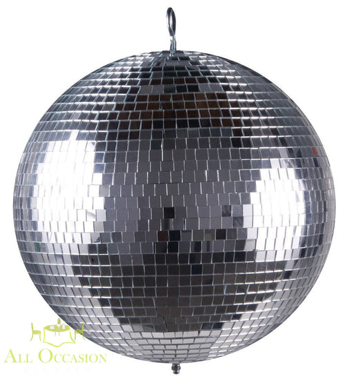 20-inch disco ball with electric motor for events and rentals in Corona, perfect for dance floors and party lighting.