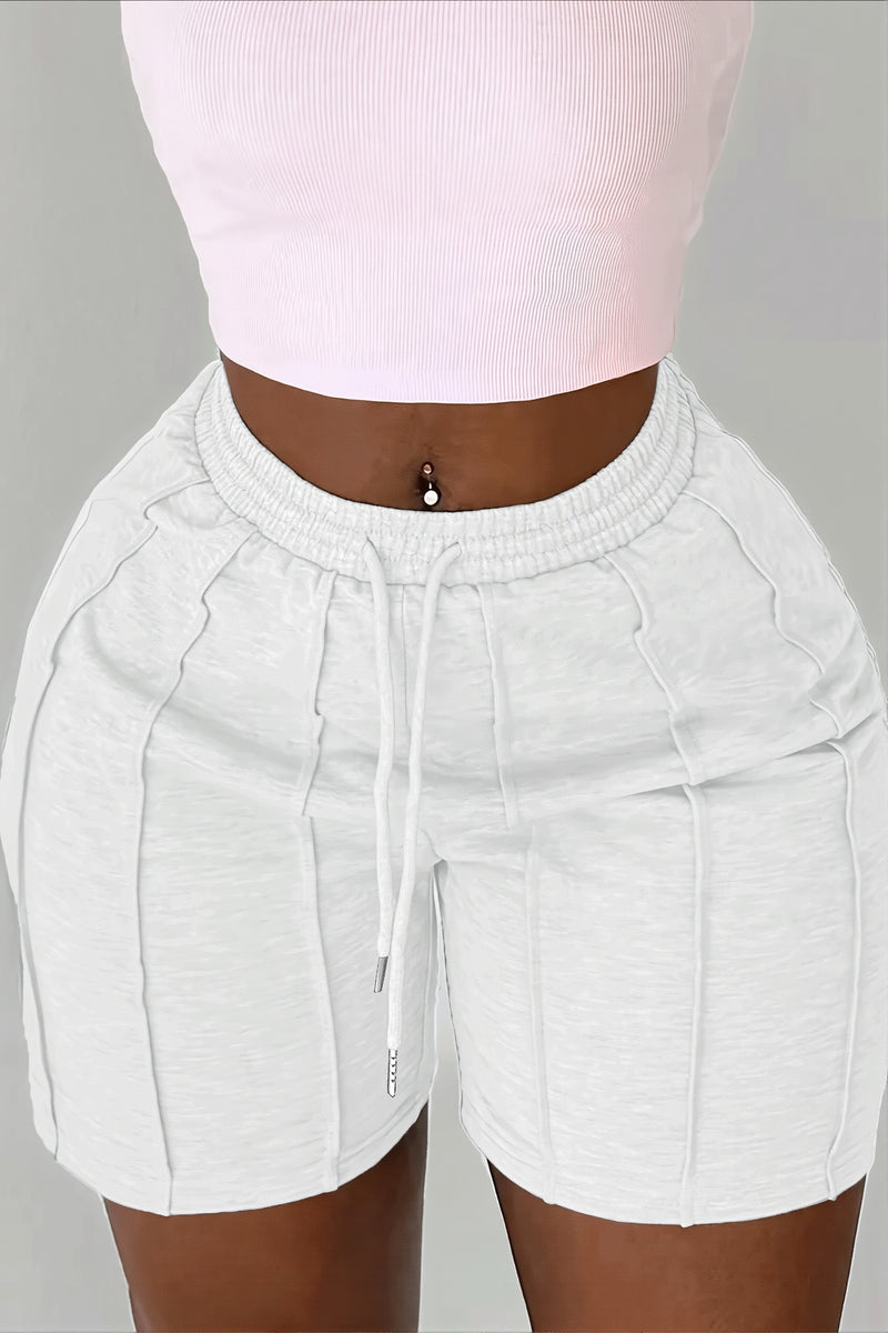 Drawstring Solid Patchwork Shorts