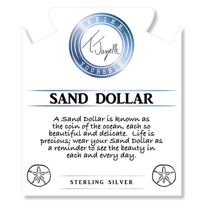 Earth Jasper Stone Bracelet with Sand Dollar Sterling Silver Charm