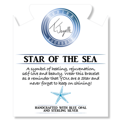Earth Jasper Stone Bracelet with Star of the Sea Sterling Silver Charm