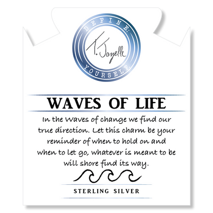 Earth Jasper Stone Bracelet with Waves of Life Sterling Silver Charm