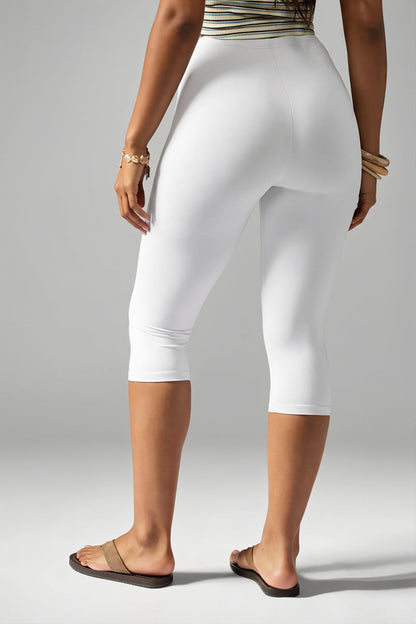Elastic Waist Cropped Skinny Pants