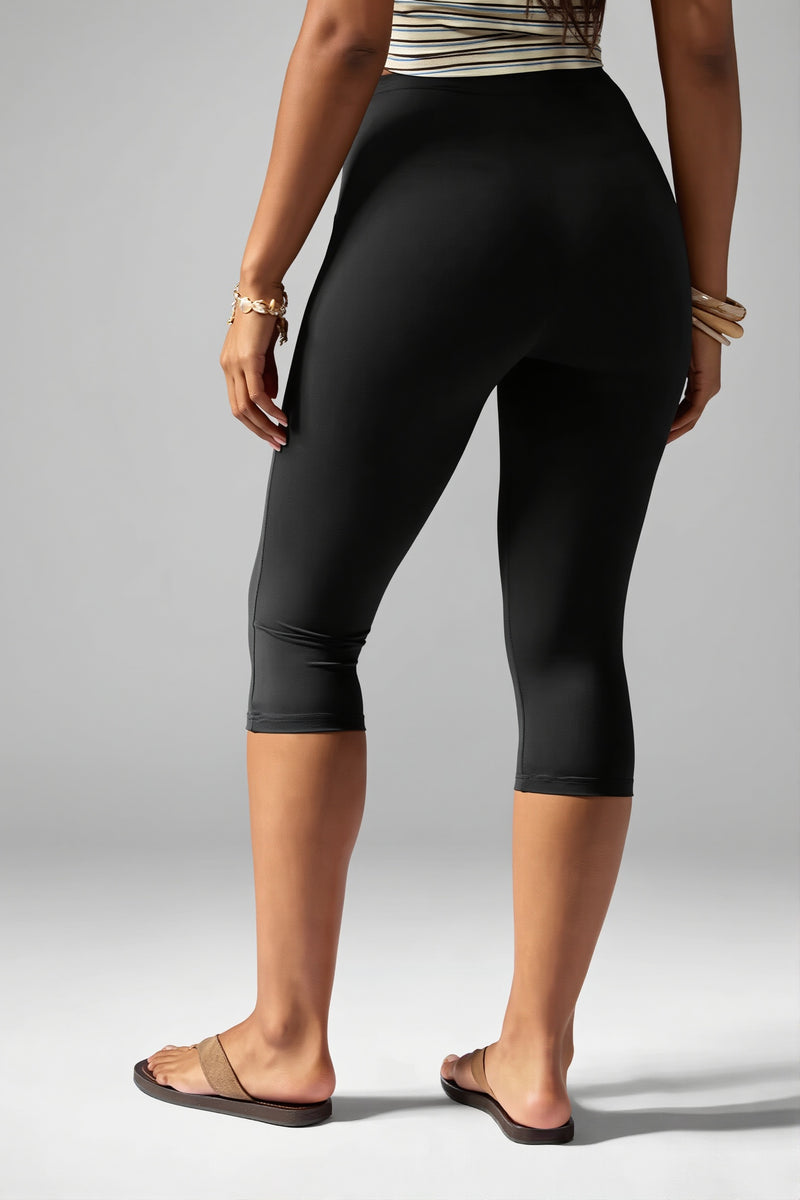 Elastic Waist Cropped Skinny Pants