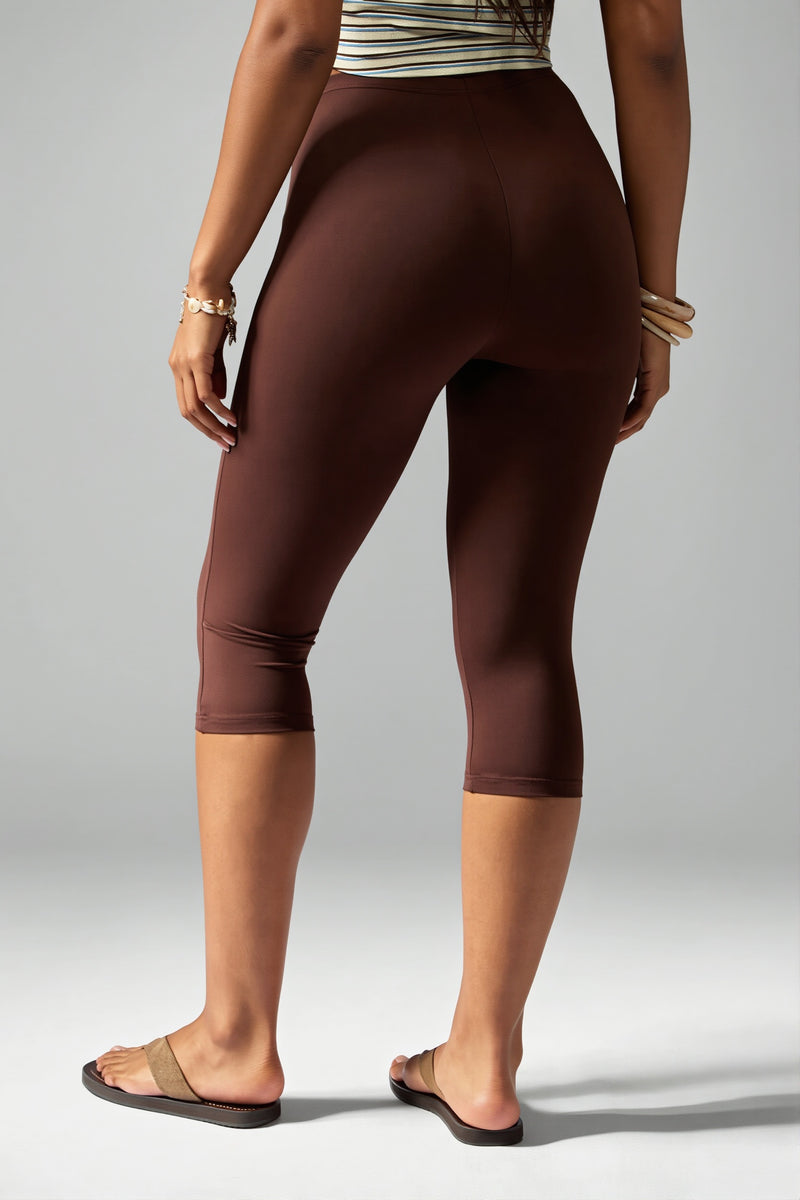 Elastic Waist Cropped Skinny Pants