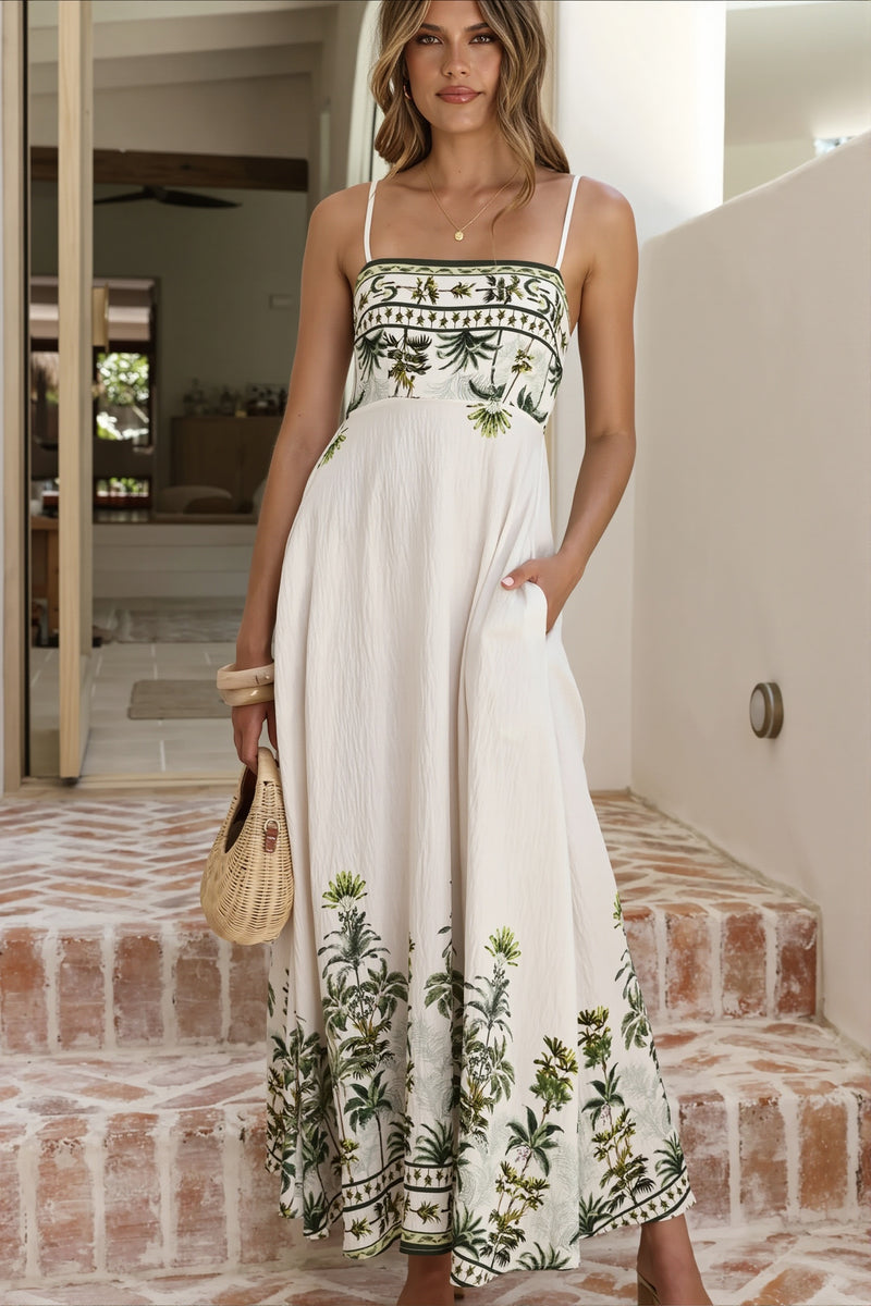 Elegant Cami Floral Maxi Boho Dress