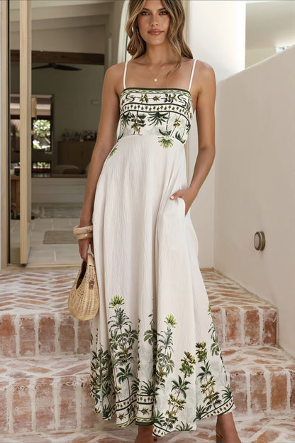Elegant Cami Floral Maxi Boho Dress