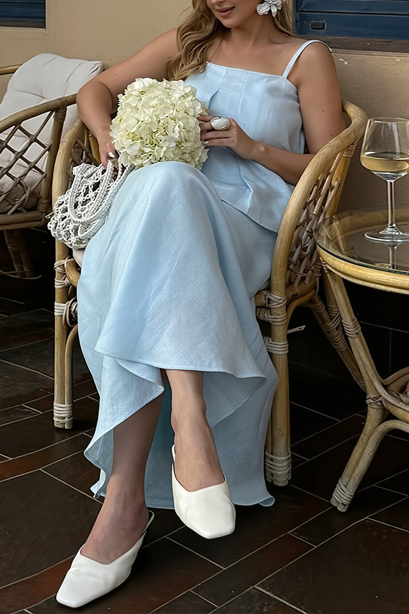Elegant Casual Solid Cami Skirt Set