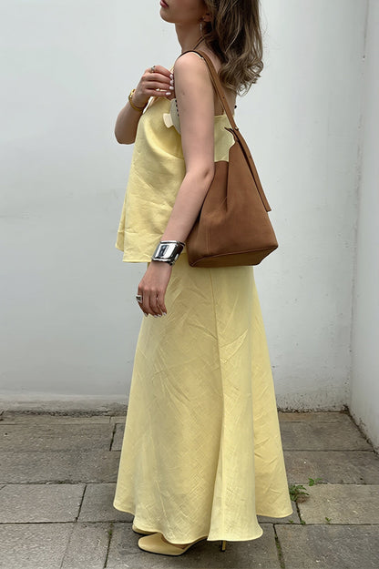 Elegant Casual Solid Cami Skirt Set