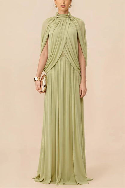 Elegant Cross Ruffle Maxi Dress