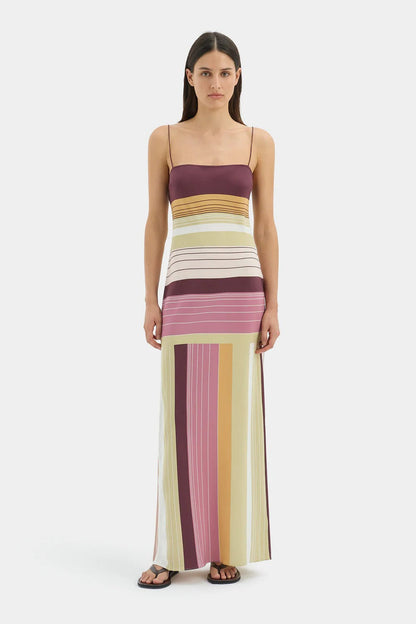 Elegant Floral Cami Tie Waist Bodycon Midi Dress