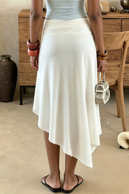 Elegant Floral Irregular Mesh Skirt