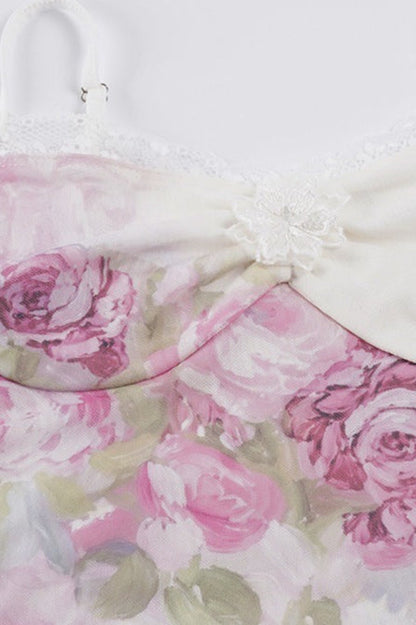 Elegant Floral Mesh Lace Cami Top