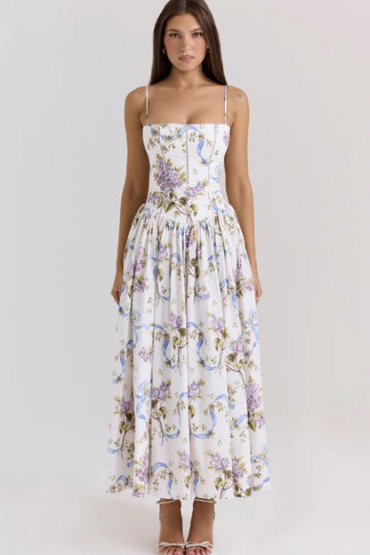 Elegant Gentle Floral Cami Fairy Maxi Dress