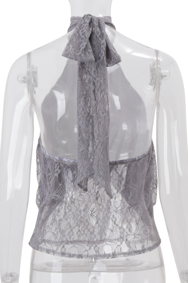 Elegant Irregular Sheer Lace alter Top