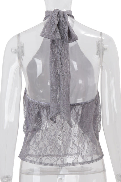 Elegant Irregular Sheer Lace alter Top