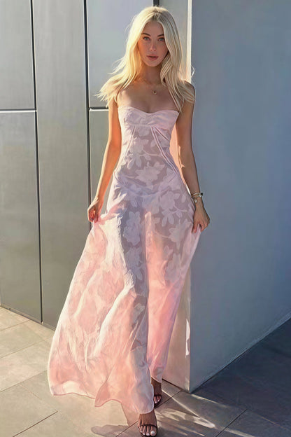 Elegant Jacquard Cami Maxi Dress