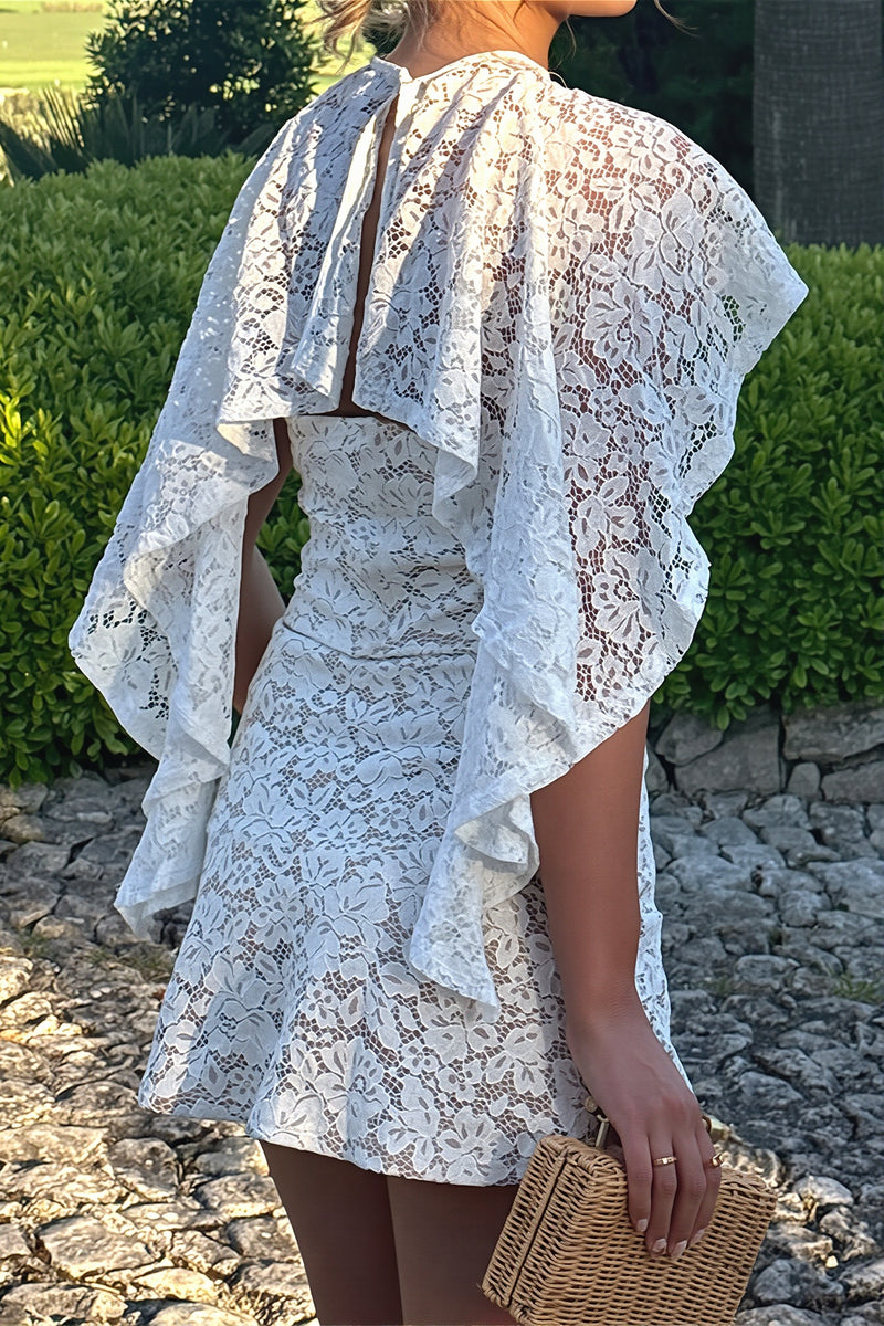 Elegant Lace Cover Up Wrap Skirt Set
