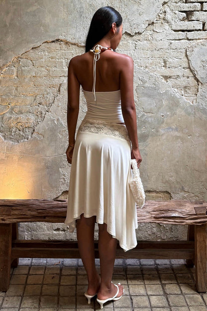 Elegant Lace Panel Cami Skirt Set