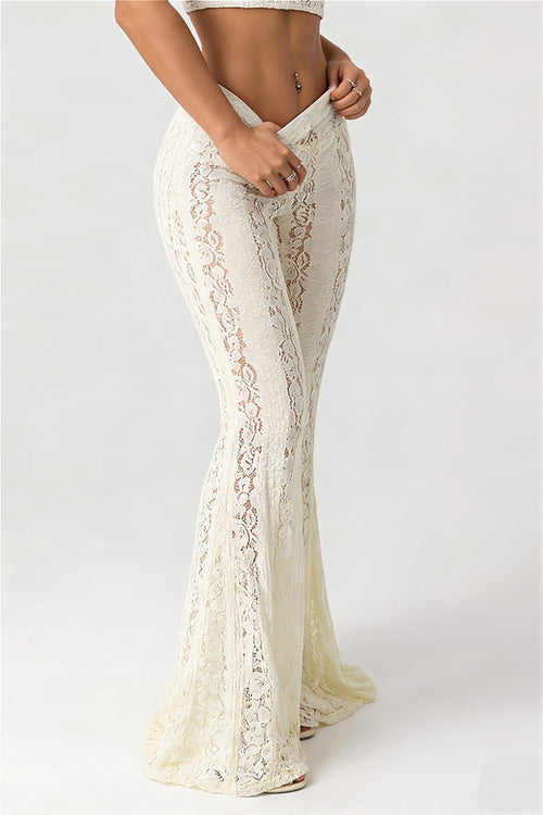 Elegant Lace Texture Long Pants