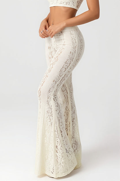Elegant Lace Texture Long Pants