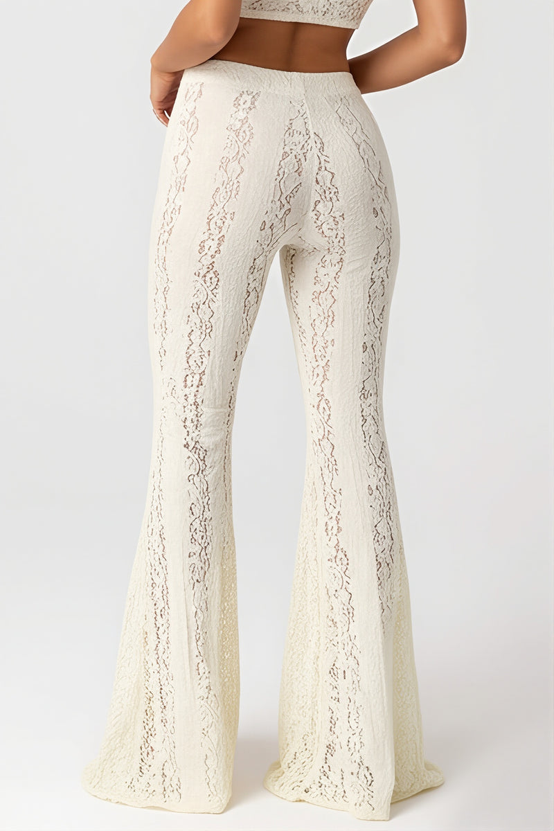 Elegant Lace Texture Long Pants