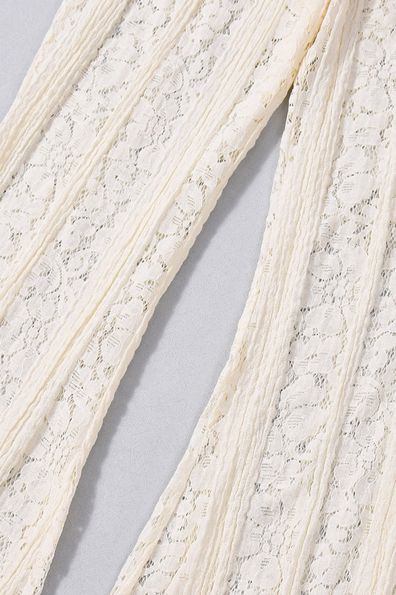 Elegant Lace Texture Long Pants